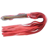 Rouge Garments Wooden Handled Red Leather Flogger - Adult Planet - Online Sex Toys Shop UK